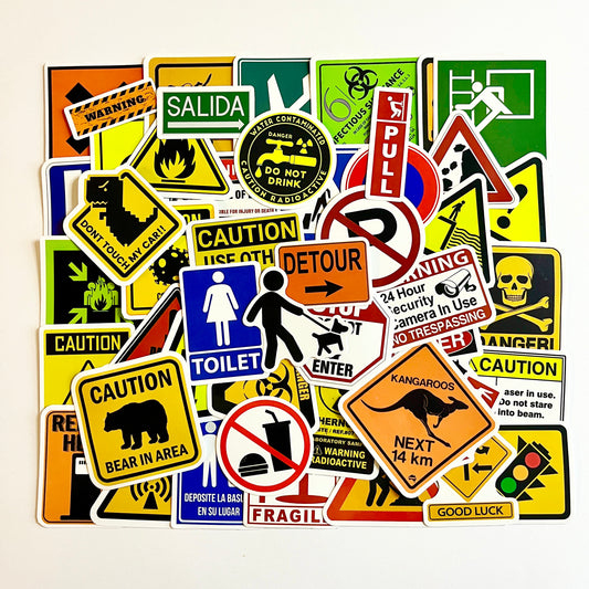 50 pcs Sticker pack DANGER Waterproof for laptop, car, helmet, bike, scooter Stickers