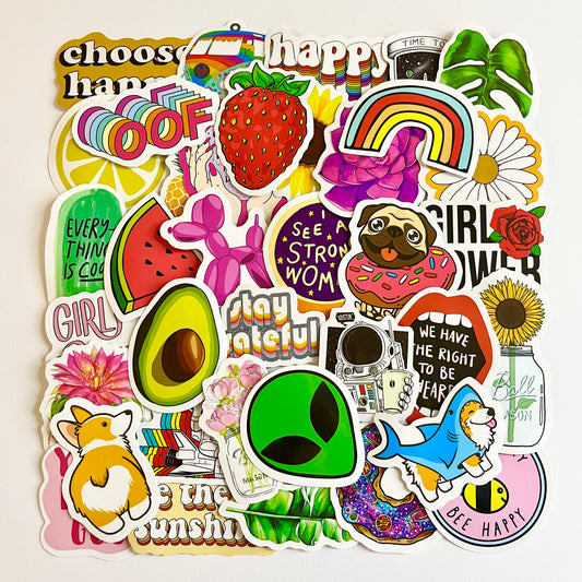 50 pcs Sticker pack CRAZY Waterproof for laptop, car, helmet, bike, scooter Stickers