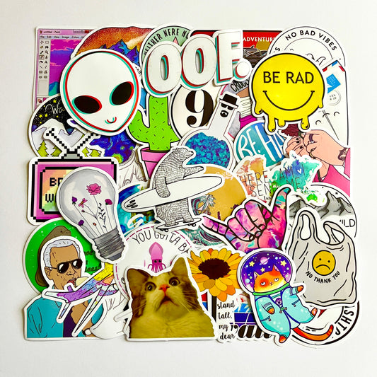 50 pcs Sticker pack CUTE #2 Waterproof for laptop, car, helmet, bike, scooter Stickers